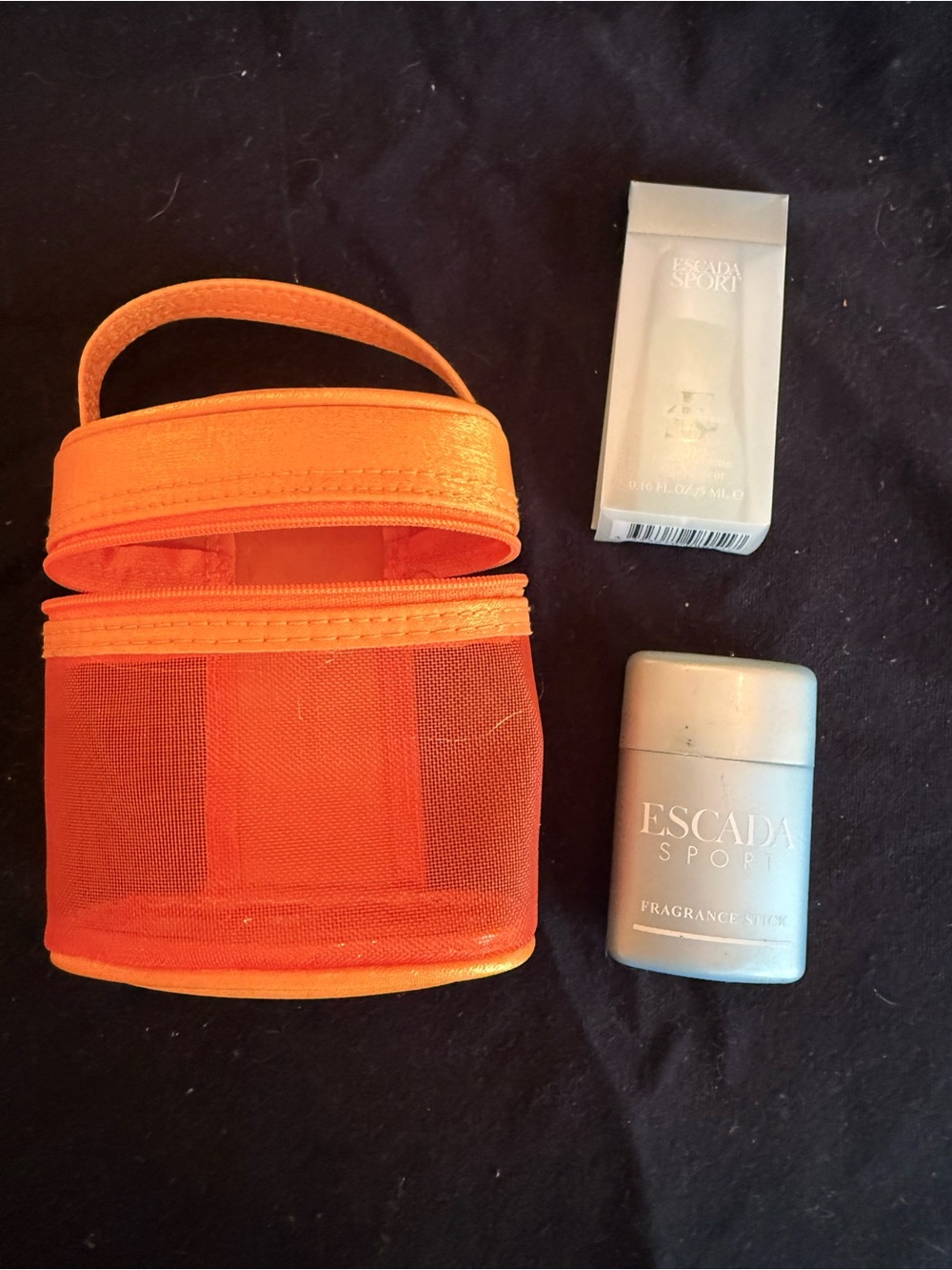 Escada Travel Pouch with collectible miniatures
